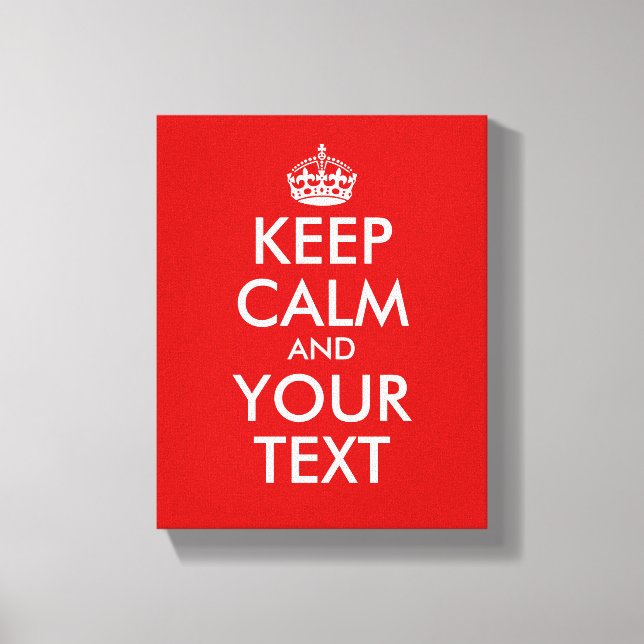 Keep calm wrapped canvas print | Customisable (Front)