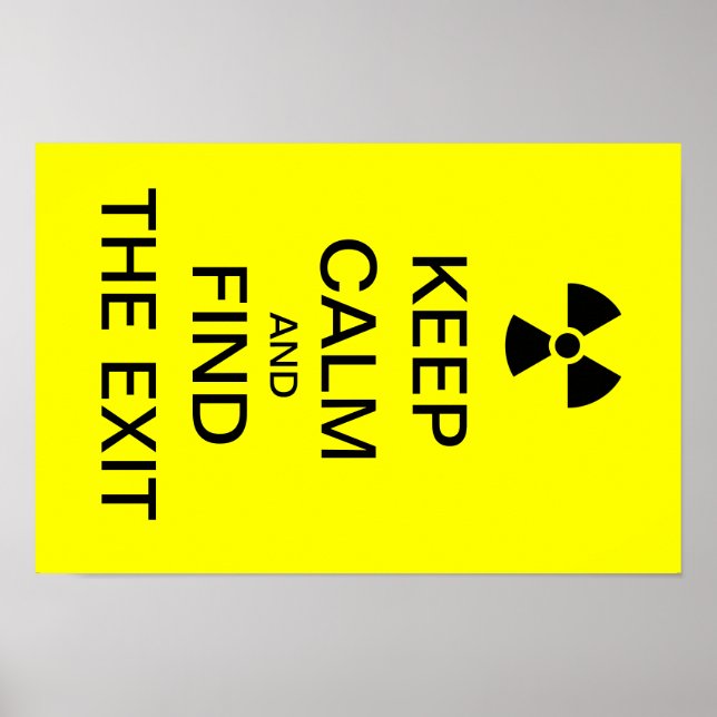 Keep calm yellow punk poster radioactive sign (Front)