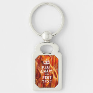 Keep Calm Your Text on Sizzling Bacon Key Ring