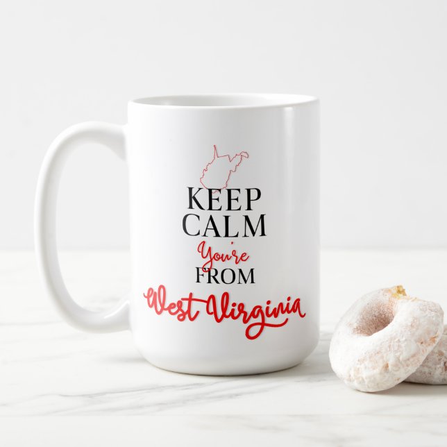 Keep Calm You're from West Virginia Coffee Mug (With Donut)