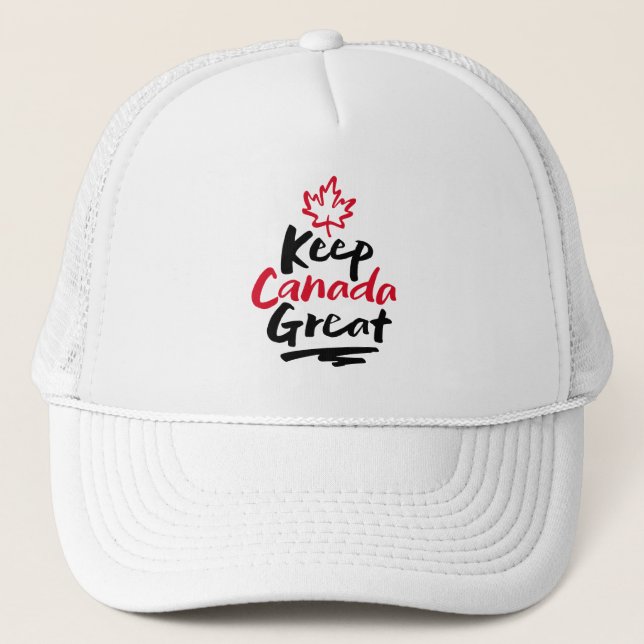 Keep CANADA Great!  Canadian Maple Leaf Make Again Trucker Hat (Front)