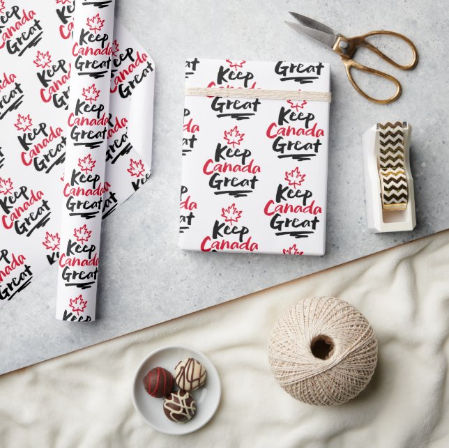 Keep CANADA Great!  Canadian Maple Leaf Make Again Wrapping Paper (Crafts)