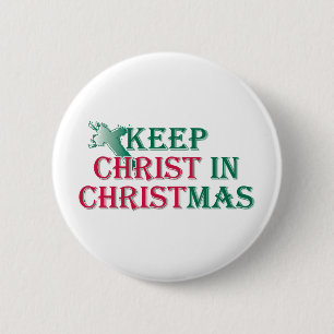 Keep Christ in Christmas - cross 6 Cm Round Badge