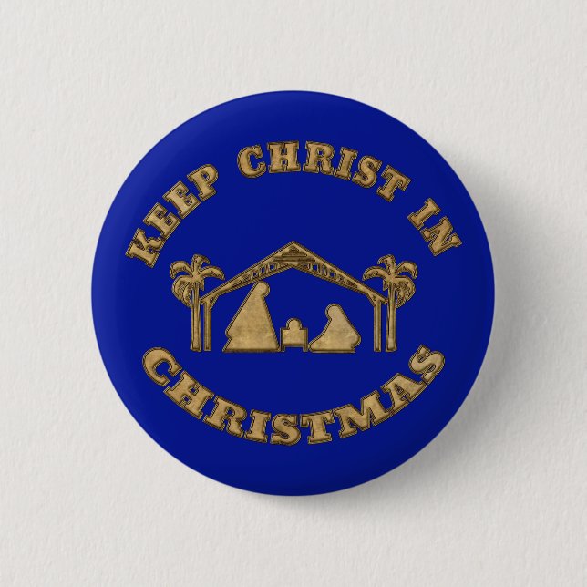 Keep Christ In Christmas Nativity Badge Pin (Front)