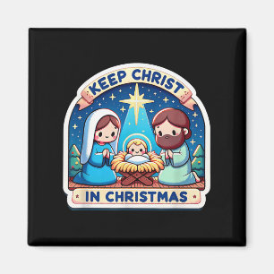 Keep Christ In Christmas Nativity Scene Manger Jes Magnet