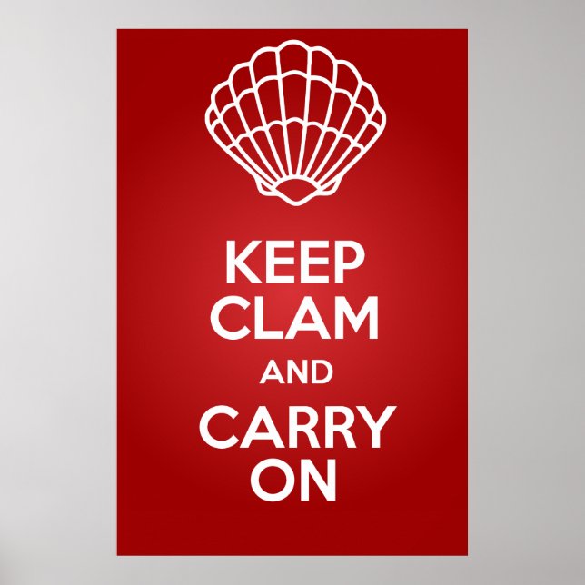 Keep Clam and Carry On Large Parody Poster 150 DPI (Front)