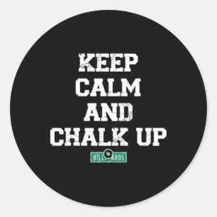 Keep Clam And Chalk Up Vintage Pool Player Funny B Classic Round Sticker