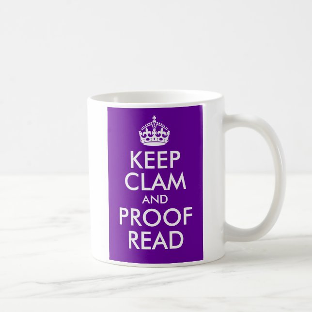 Keep Clam and Proof Read Coffee Mug (Right)
