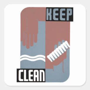 Keep Clean Square Sticker