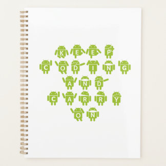 Keep Coding And Carry On (Bug Droid Font Shoutout) Planner