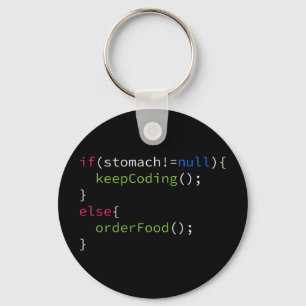 Keep Coding or Order Food Key Ring