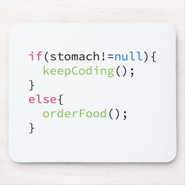 Keep Coding or Order Food Mouse Mat (Front)