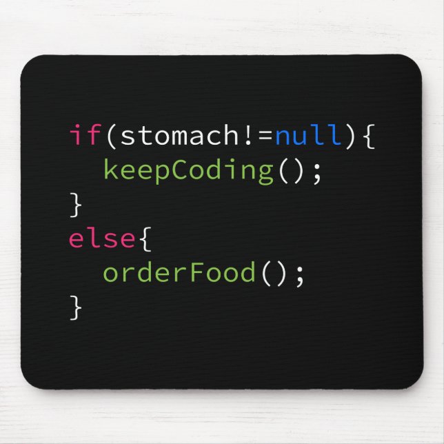 Keep Coding or Order Food Mouse Mat (Front)