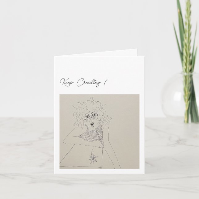 Keep Creating! Happy Birthday! Thank You Card (Front)