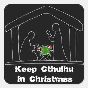 Keep Cthulhu in Christmas Square Sticker