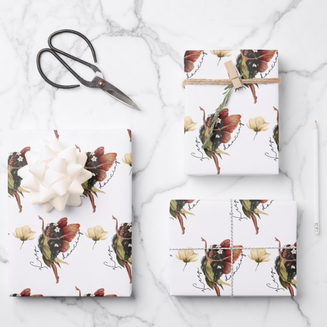 Keep Dancing Fairy Wrapping Paper Set (Front)