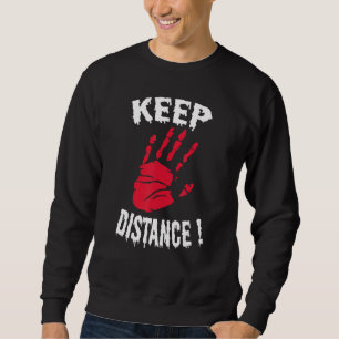 Keep Distance Halloween Scarecrow Costume Hallowee Sweatshirt