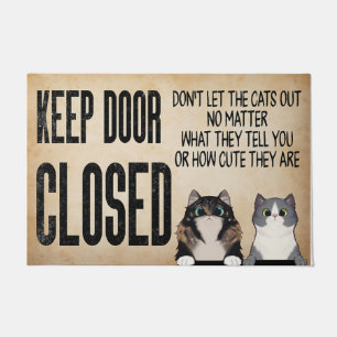 Keep Door Closed Doormat, Lovely Cat Doormat