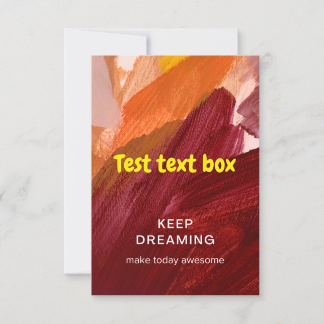 Keep Dreaming Test Invitation (Front)