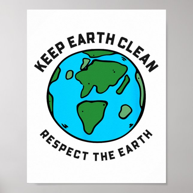 Keep Earth Clean Respect The Earth Day Love Hippie Poster (Front)
