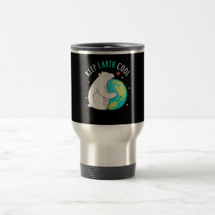 Keep Earth Cool Polar Bear Earth Day Men Women Travel Mug