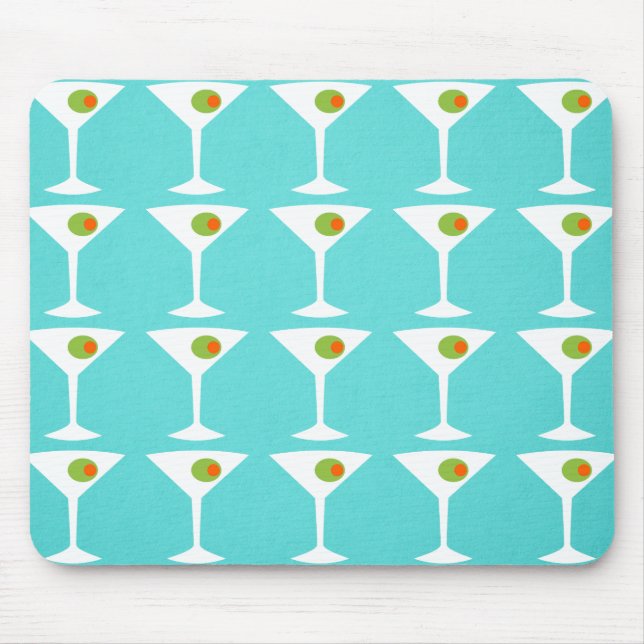 Keep 'Em Coming Martini Mousepad (turquoise) (Front)