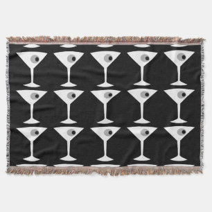 Keep 'Em Coming Martini Throw Blanket (b&w)