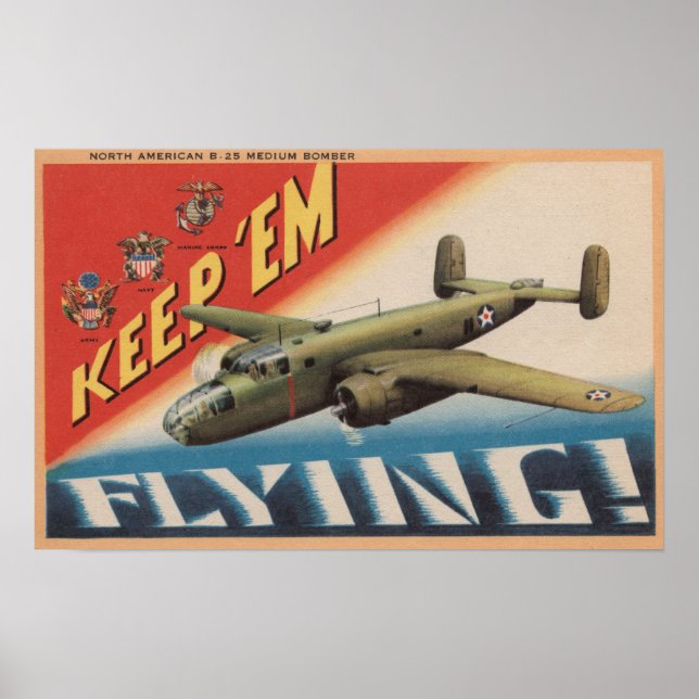 Keep 'Em Flying/B-25 Medium Bomber (Aeroplane) Poster (Front)
