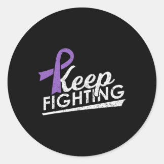 Keep Fighting Alzheimer's Epilepsy Warrior Awarene Classic Round Sticker