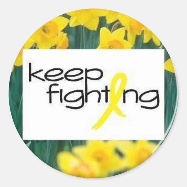 Keep Fighting Classic Round Sticker (Front)
