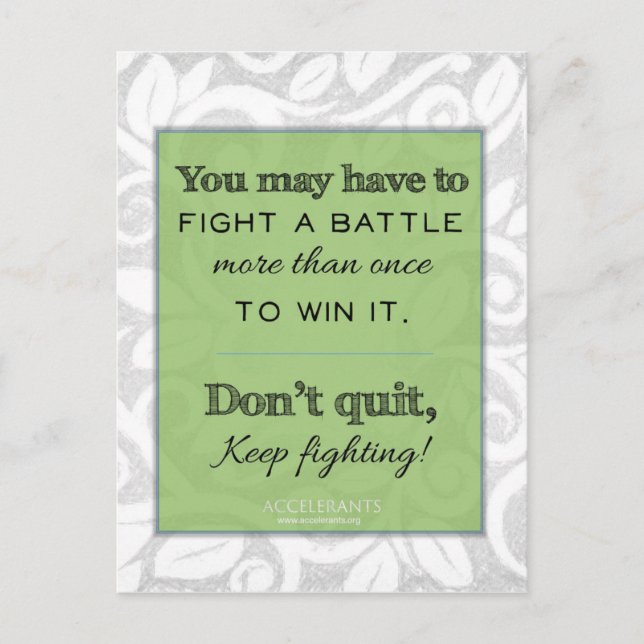Keep Fighting! God is with you! Postcard (Front)