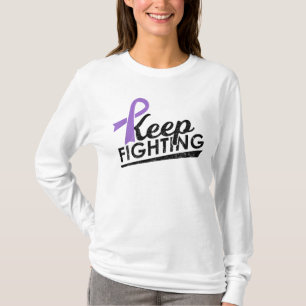 Keep Fighting Purple Ribbon Awareness T-Shirt