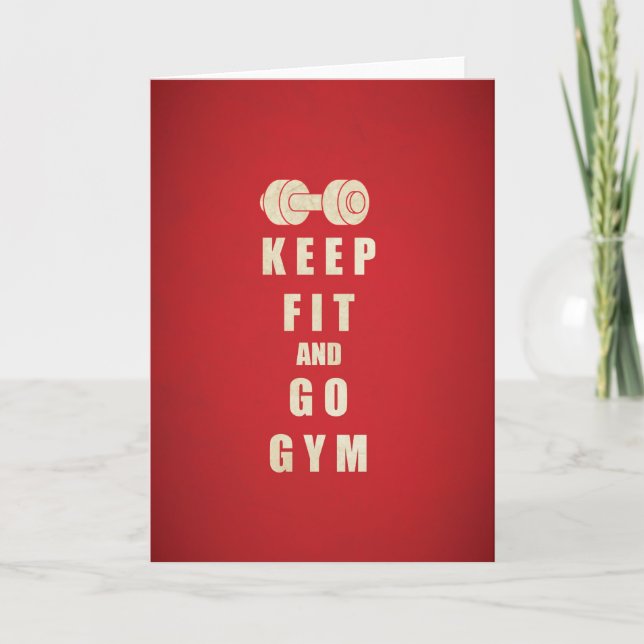 Keep Fit and Go GYM Quote Card (Front)