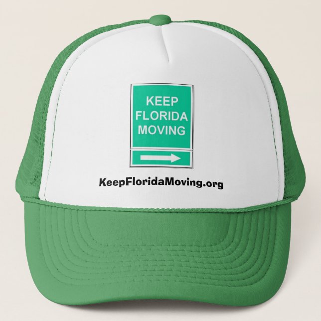 Keep Florida Moving hat - green & white (Front)