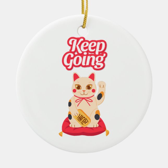Keep Going Ceramic Tree Decoration (Front)