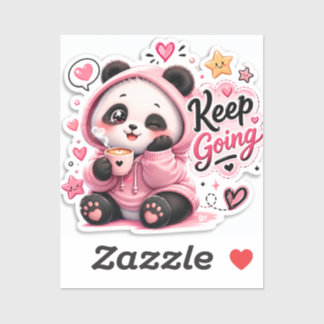 Keep Going – Cosy Panda Motivation Sticker