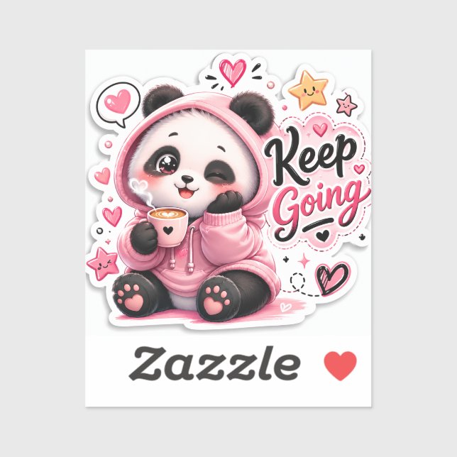 Keep Going – Cosy Panda Motivation Sticker  (Sheet)