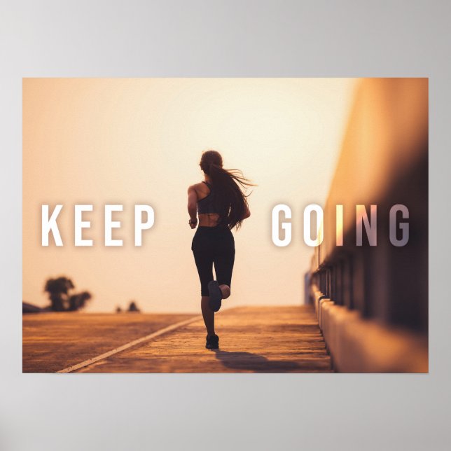 Keep Going - Fitness, Running, Runner Motivational Poster (Front)