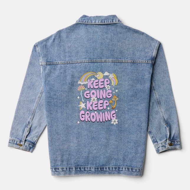 Keep going keep growing denim jacket (Back)