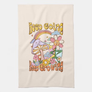 Keep Going, Keep Growing – Mushrooms & Flowers Tea Towel