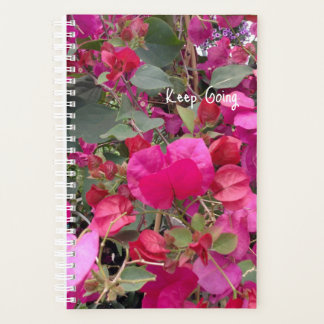 Keep Going Motivational Pink Paper Flowers  Planner