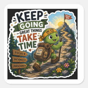 Keep Going – One Step at a Time Turtle Sticker