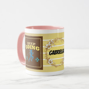 Keep Going – Personalized Motivational Floral Mug 