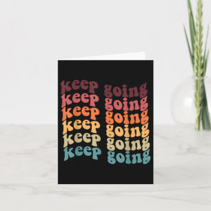 Keep-going Positive Groovy Retro Mental Health Awa Card