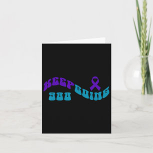 Keep Going Purple Teal Suicide Awareness Ribbon Card