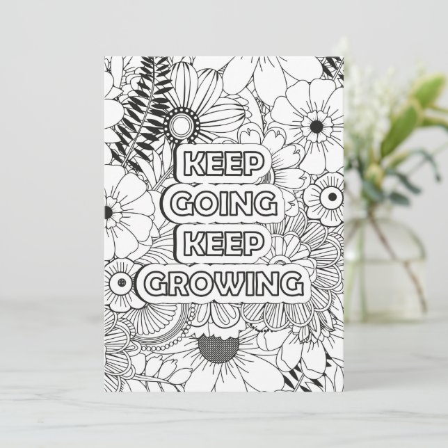 Keep Going Quote | Colour Your Own Greeting (Standing Front)