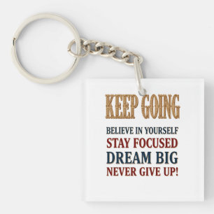 Keep Going Vintage Motivational Typography Key Ring