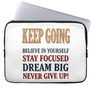 Keep Going Vintage Motivational Typography Laptop Sleeve