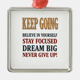 Keep Going Vintage Motivational Typography Metal Tree Decoration