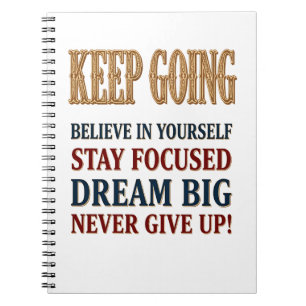 Keep Going Vintage Motivational Typography Notebook